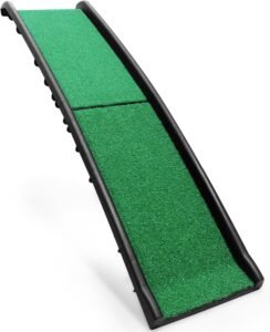 PawStep 50894 Pet Ramp for Dogs & Cats – Foldable Portable Dog Ramp with Poly Grass Non-Slip Surface, Lightweight Travel Ramp for Cars, SUVs, Beds & Couches