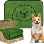 Qeils Reusable Puppy Pads, Washable Pee Pads for Dogs 2 Pack Durable Absorbent Leakproof Dog Training Pads for Home or Travel, Non-Slip Wee Wee Pads Potty Pads 18"x24"