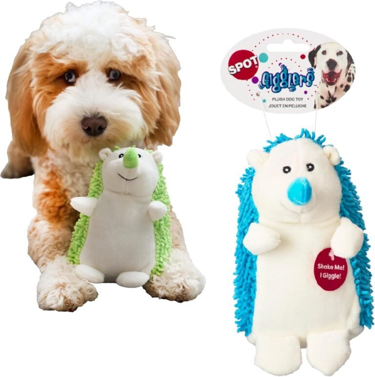 SPOT Gigglers Hedgehog Dog Toy with Giggle Sound | Textured, Plush Shake and Wiggle Hedgehog Giggle Toy for Small and Medium Dog Breeds, Assorted Colors