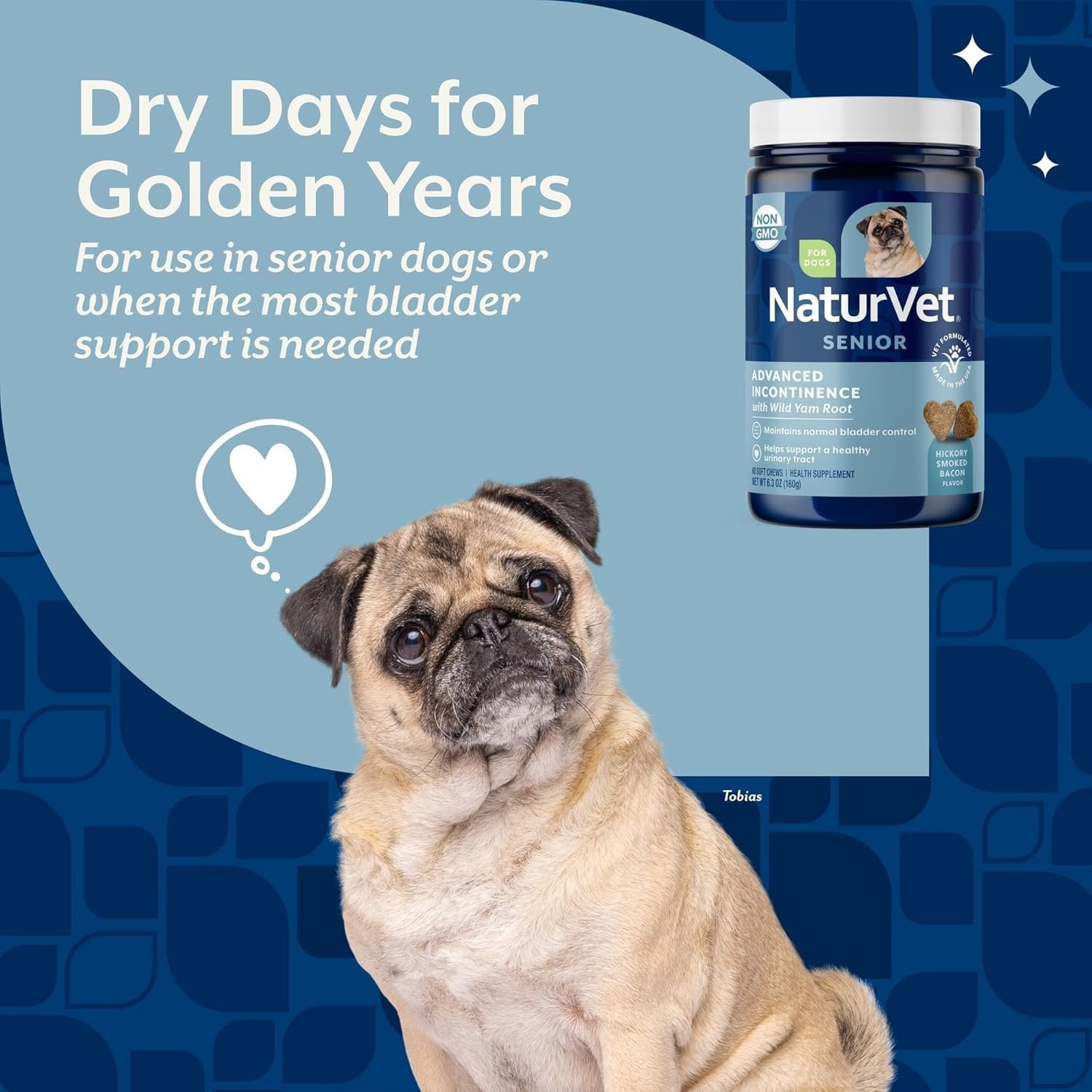 NaturVet Senior Advanced Incontinence Dog Supplement – Helps Support Dog’s Bladder Control, Normal Urination – Includes Synergistic Blend of Botanicals – 60 Ct. Soft Chews - Image 3