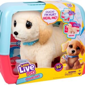 Little Live Pets Ouchies Cooper The Retriever Puppy, 50+ Sounds, Limping to Walking Puppy Toy with Vet Carrier, Interactive Toy Dog for Kids Ages 5+