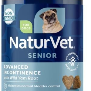 NaturVet Senior Advanced Incontinence Dog Supplement – Helps Support Dog’s Bladder Control, Normal Urination – Includes Synergistic Blend of Botanicals – 60 Ct. Soft Chews