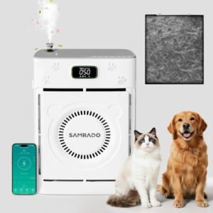 Air Purifier for Home Pets to 2500 Ft² with Smart WiFi, Double-sided H13 HEPA Air Purifier with 4-Level Aromatherapy Settings for Pet Hair Odor Smoke, Washable Pre-filter, PM2.5 Air Quality Monitor