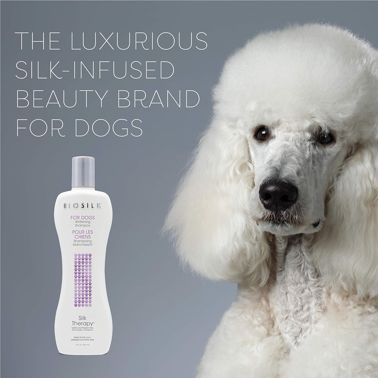 BioSilk Silk Therapy Whitening Dog Shampoo, Brightening Pet Shampoo with Silk Protein for White and Light Colored Coats, Enhances Shine and Softness, pH Balanced Dog Wash, 12 Fl Oz - 6 Pack - Image 4
