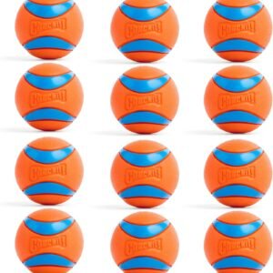 Chuckit! Ultra Ball Dog Toy - Medium Bouncy Fetch Balls for Dogs 20-60 lbs - Made from Durable Rubber - Floating Water Pet Toys - Size Medium - 2.5-inch Diameter, 2 Count, (Pack of 6)