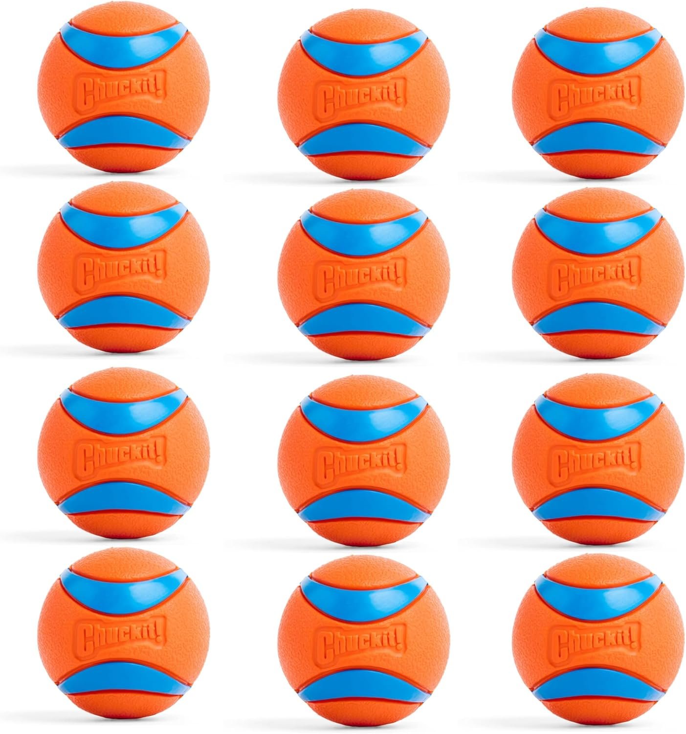 Chuckit! Ultra Ball Dog Toy - Medium Bouncy Fetch Balls for Dogs 20-60 lbs - Made from Durable Rubber - Floating Water Pet Toys - Size Medium - 2.5-inch Diameter, 2 Count, (Pack of 6)