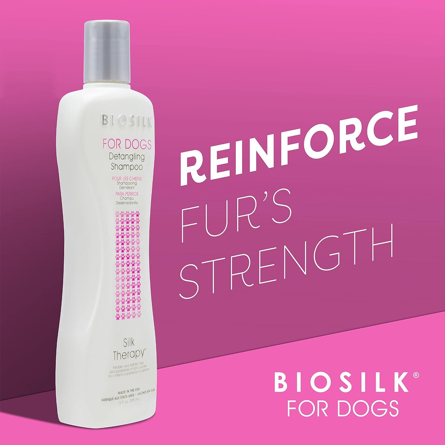 BioSilk for Dogs Silk Therapy Detangling Shampoo, Cleans and Moisturizes, Dematting Shampoo with Silk Proteins and Coconut Oil, No Parabens, pH Balanced, Made in USA, 12 Fl Oz - 6 Pack - Image 4