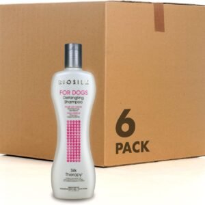 BioSilk for Dogs Silk Therapy Detangling Shampoo, Cleans and Moisturizes, Dematting Shampoo with Silk Proteins and Coconut Oil, No Parabens, pH Balanced, Made in USA, 12 Fl Oz - 6 Pack