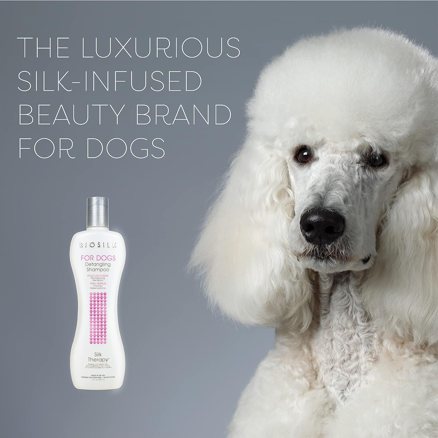 BioSilk for Dogs Silk Therapy Detangling Shampoo, Cleans and Moisturizes, Dematting Shampoo with Silk Proteins and Coconut Oil, No Parabens, pH Balanced, Made in USA, 12 Fl Oz - 6 Pack - Image 6