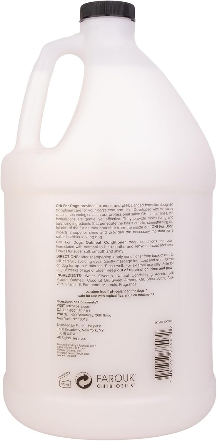 CHI for Dogs Oatmeal Conditioner, Moisturizing Professional Dog Grooming Formula for Sensitive Skin and Dry Coats, for All Breeds, Ionic Technology, Gallon Size, 128 Fl Oz - Image 6