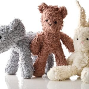 Plush Durable Cotton Dog Toys with Coconut Fill for All Pet Breeds, Bear Bunny Elephant (w/o Basket), One Size