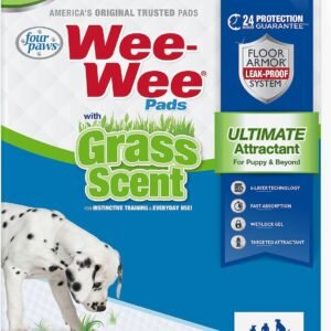 Four Paws Wee-Wee Ultimate Attractant Dog Pee Pads, Grass Scent, 10 Count