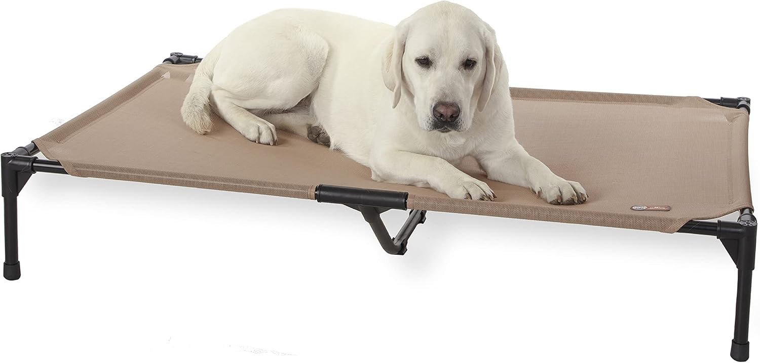 K&H Outdoor Elevated Dog Bed for Large & Extra-Large Pets, Tan, XL 50x32in